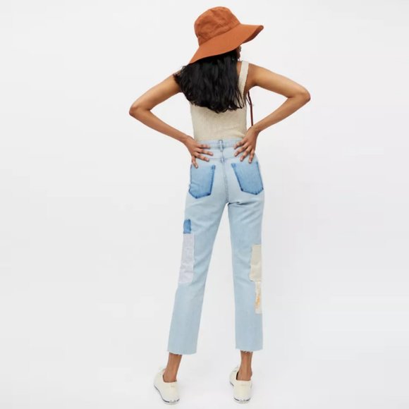 BDG Boho Patchwork High-Waist Slim Straight Jean Size 28 - Picture 4 of 15